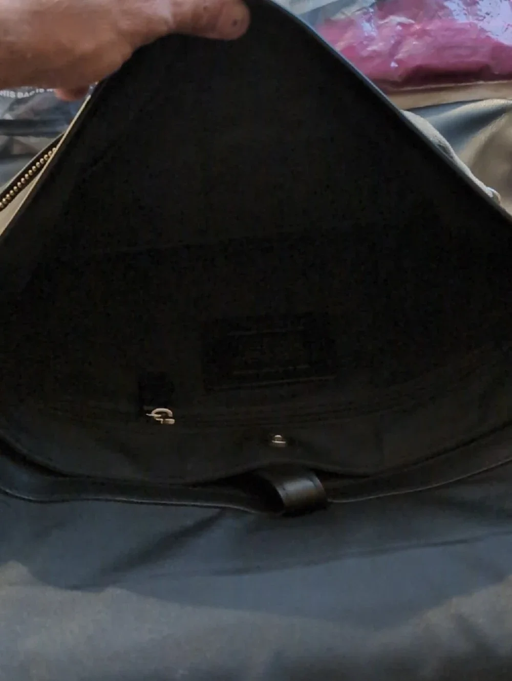 Coach Black Leather Briefcase with Silver Hardware